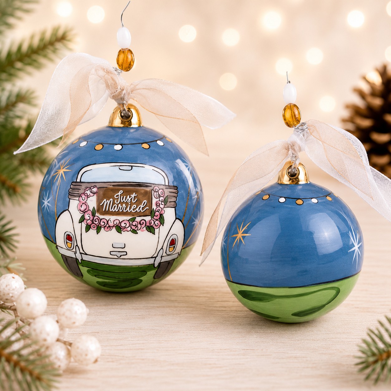 Just Married Sparklers Ornament